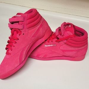 Reebok Freestyle HI High-Top sz 9.5 Hot Pink